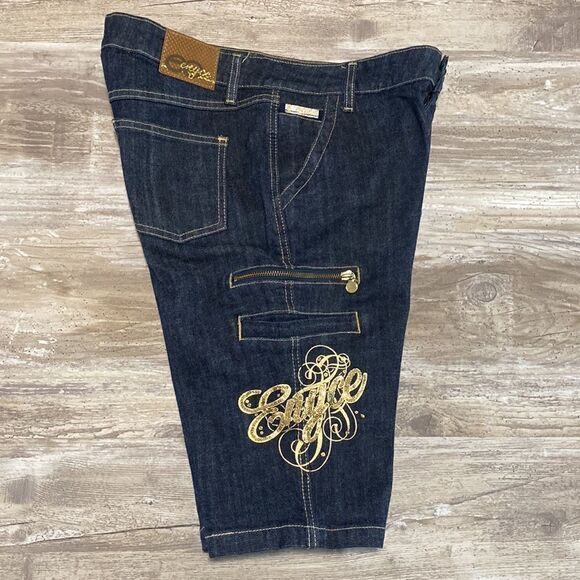 Enyce Jean Y2K Shorts Gold Sequin Women’s Size 9 - Picture 2 of 4